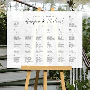 Wedding Seating Chart Acrylic Sign | Acrylic Table Seating Chart Wedding Sign | Custom Wedding Seating Chart Sign | Table Seating Chart Sign