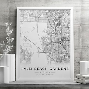 Palm Beach Gardens FL Street Map Print Acrylic Glass Palm Beach Il H9xy 