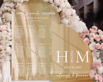 Acrylic Wedding Signs Bundle | Set of 2 Wedding Signs | Entrance Wedding Sign | Custom Seating Chart | Welcome Sign and Sitting Chart Combo