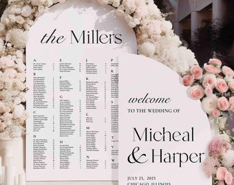 Acrylic Wedding Signs Bundle | Set of 2 Wedding Signs | Entrance Wedding Sign | Custom Seating Chart | Welcome Sign and Sitting Chart Combo
