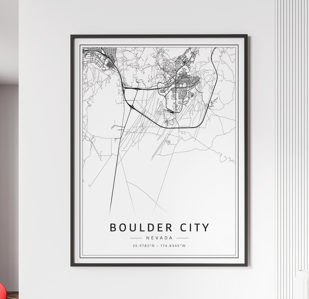 Boulder City NV Street Map Print | Acrylic Glass Boulder City Map Print ...