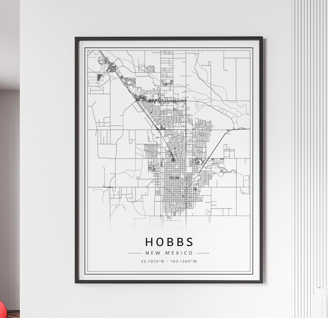 Hobbs NM Street Map Print Acrylic Glass Hobbs City Map Print Canvas Il Oyyh 
