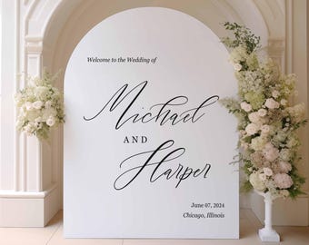 Acrylic Wedding Welcome Sign | Entrance Wedding Sign | Custom Wedding Sign | Wedding Sign | Welcome to our Wedding Sign White Arch