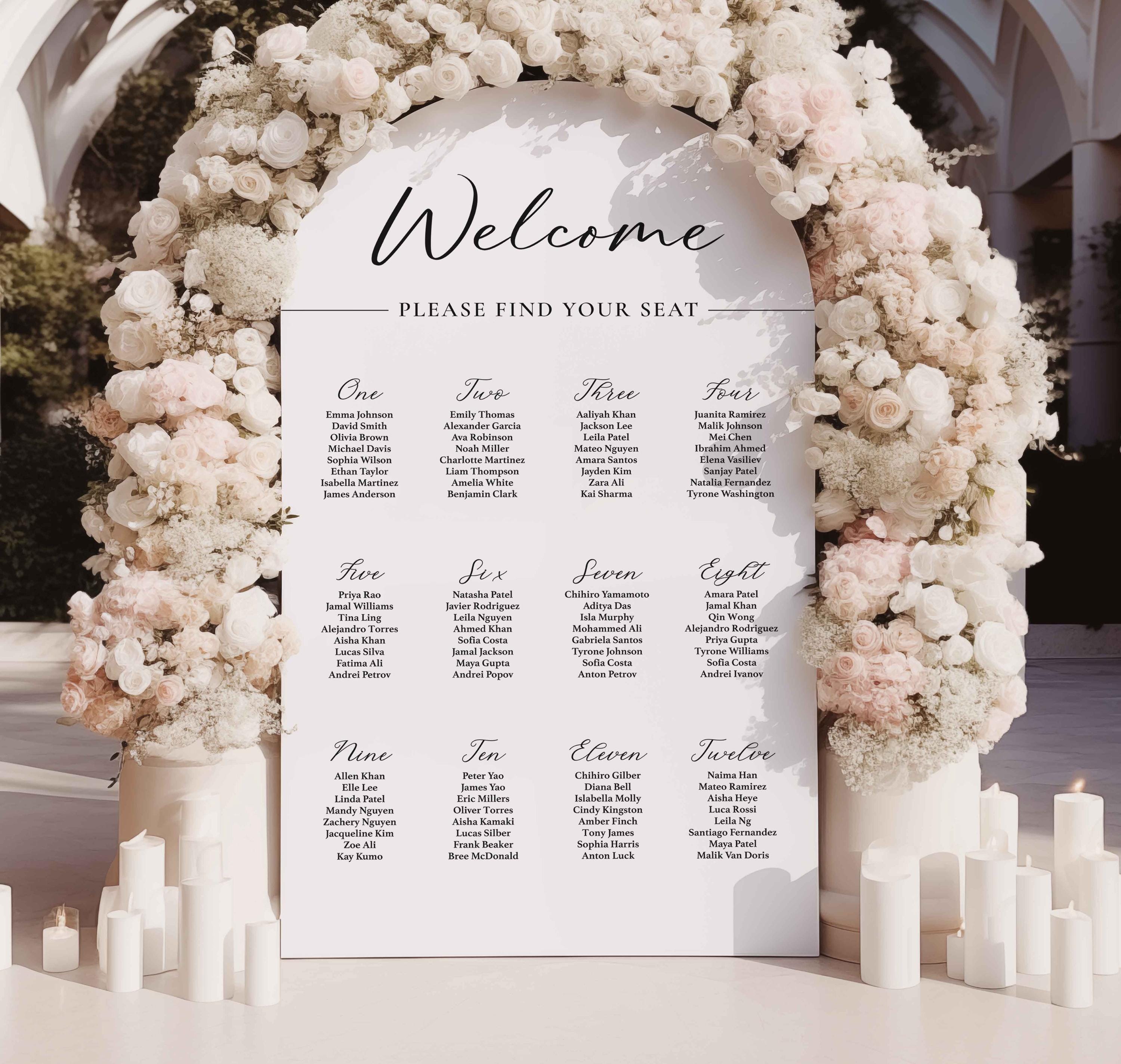 Wedding Seating Chart Acrylic Sign | Acrylic Table Seating Chart ...