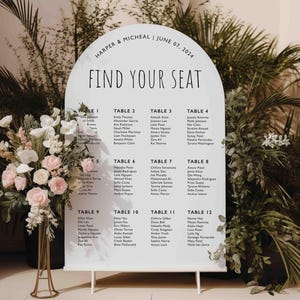 Wedding Seating Chart Acrylic Sign | Acrylic Table Seating Chart Wedding Sign | Custom Wedding Seating Chart Sign | Table Seating Chart Sign