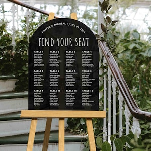 Wedding Seating Chart Acrylic Sign | Acrylic Table Seating Chart Wedding Sign | Custom Wedding Seating Chart Sign | Table Seating Chart Sign