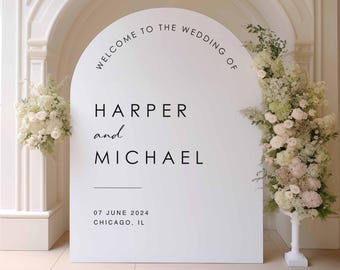 Acrylic Wedding Welcome Sign | Entrance Wedding Sign | Custom Wedding Sign | Wedding Sign | Welcome to our Wedding Sign White Arch