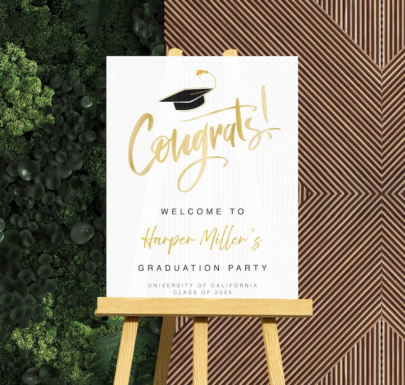 Simple Happy Graduation Sign Acrylic Graduation Party Sign | Custom Graduation Sign | Personalized ...