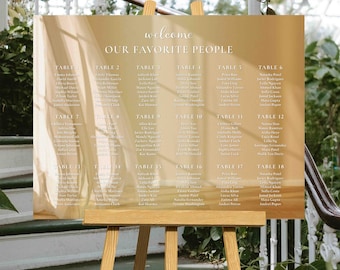Gold Acrylic Wedding Sign | Gold Table Seating Chart | Gold Custom Wedding Seating Chart | Table Seating Chart Sign | Our Favorite People