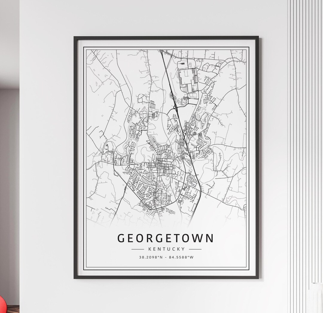 Georgetown KY Street Map Print | Acrylic Georgetown City Map Print ...