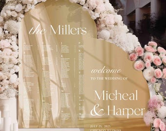 Acrylic Wedding Signs Bundle | Set of 2 Wedding Signs | Entrance Wedding Sign | Custom Seating Chart | Welcome Sign and Sitting Chart Combo