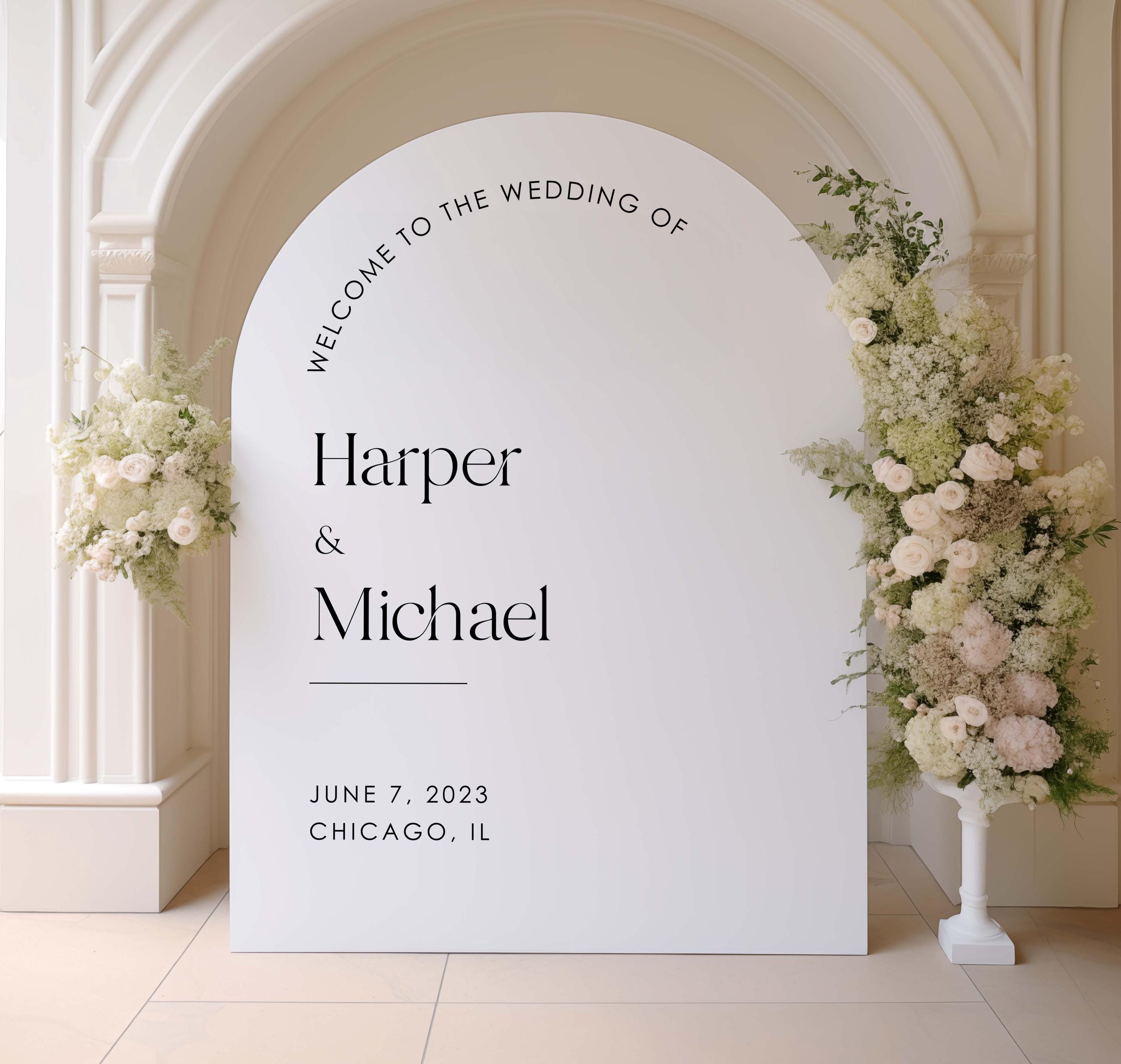 Acrylic Wedding Welcome Sign | Entrance Wedding Sign | Custom Wedding Sign | Wedding Sign | Welcome to our Wedding Sign White Arch