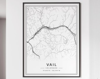 Vail Colorado Street Map Print | Acrylic Glass Vail Springs City Map Print | Canvas Vail Road Map Print | Poster Vail Map Print
