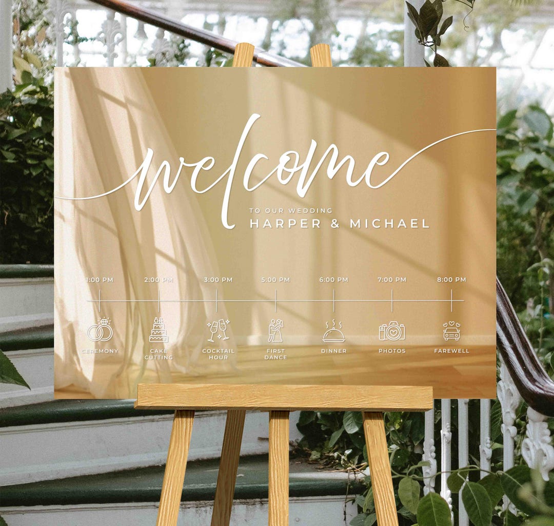 Sign Order Reception Gold Order of the Day Welcome Sign | Order of Events Sign | Custom ...