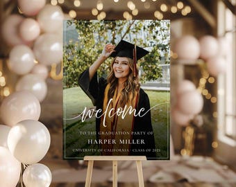 Acrylic Graduation Party Sign | Custom Graduation Sign | Personalized Graduation Sign | Graduation Photo Sign | Printed Graduation Sign