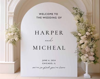 Acrylic Wedding Welcome Sign | Entrance Wedding Sign | Custom Wedding Sign | Wedding Sign | Welcome to our Wedding Sign White Arch