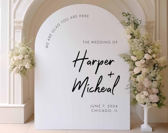 Acrylic Wedding Welcome Sign | Entrance Wedding Sign | Custom Wedding Sign | Wedding Sign | Welcome to our Wedding Sign White Arch