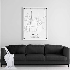 Tully NY Street Map Print | Acrylic Glass Tully City Map Print | Canvas ...