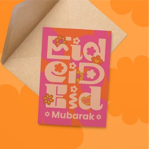 Eid Mubarak Eid Card, Ramadan Greeting Card with Envelope for Eidi Money Muslim Islamic Gift Kid Party Favor Invite Women Husband Children