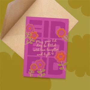 Eid Mubarak Eid Card, Ramadan Greeting Card with Envelope for Eidi Money Muslim Islamic Gift Kid Party Favor Invite Women Husband Children