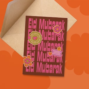 Eid Mubarak Eid Card, Ramadan Greeting Card with Envelope for Eidi Money Muslim Islamic Gift Kid Party Favor Invite Women Husband Children