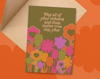 Islamic Greeting Card with Envelope for Dua Ramadan Eid Gift Wedding Muslim Women Hijabi Muslimah