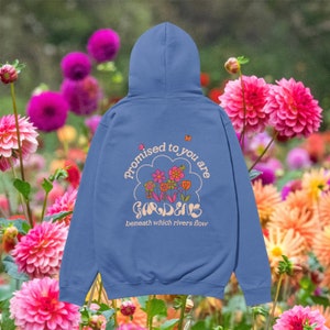 Promised To You Are Gardens Hoodie Islamic Clothing Reminder Quote Trendy Eid Ramadan Gift Muslim for Hijabi Women Pullover Sweatshirt