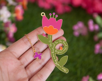 Cute Gold-Plated Brass Quran Bookmark with Islamic Arabic Calligraphy for Ramadan and Eid Gift for Muslim Women and Kids