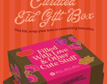 Curated Eid Gift Box Ramadan Islamic Stationery for Muslimah Girlies - Sticker, Bookmark, Art Print, Tote bag, Keychain, Journal & Notepad