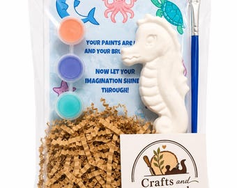 DIYで自分でペイントできるタツノオトシゴの石膏キット