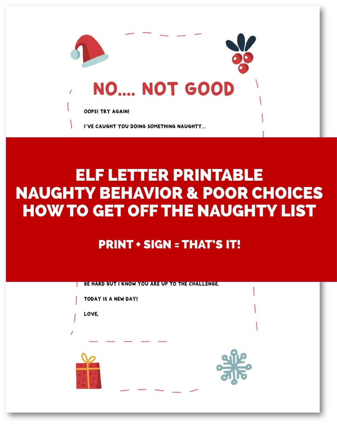 Lettera elf Naughty stampabile - Lettera dal tuo elfo - Etsy Italia