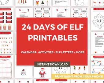 Printable Elf Kit | Christmas Elf Ideas | Elf Activities, Naughty Nice Reports, Letter from Santa | INSTANT DOWNLOAD