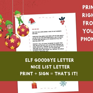 Carta de despedida de Elf *DIGITAL DOWNLOAD* Elf Imprimibles - Carta de despedida de Elf