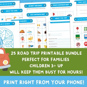 Road Trip Spiel Ausdrucke für Kinder, Arbeitsblätter, Urlaub, Reise Spiele, Auto Aktivität, Familien Road Trip