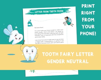 Tooth Fairy Brief Printable, Brief von der Zahnfee, Lost First Tooth