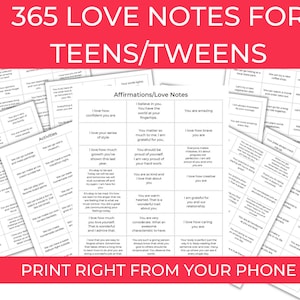 Regalo di compleanno per adolescenti, note d'amore, regali per adolescenti, 365 motivi per cui ti amo, pranzo, note, ragazza adolescente, ragazzo adolescente, stampabile, San Valentino