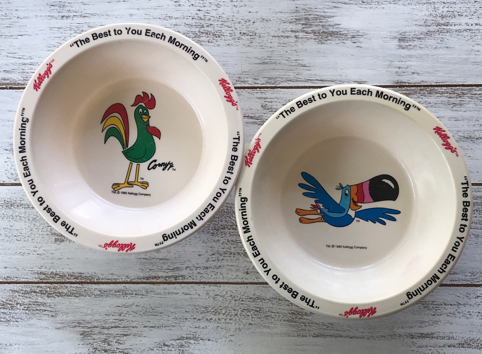 Nostalgic Plastic Kellogg Cereal Bowls Etsy