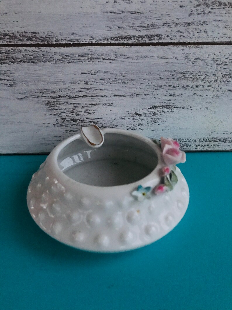 Beautiful Pink Raised Rose Vintage Ashtrays Etsy