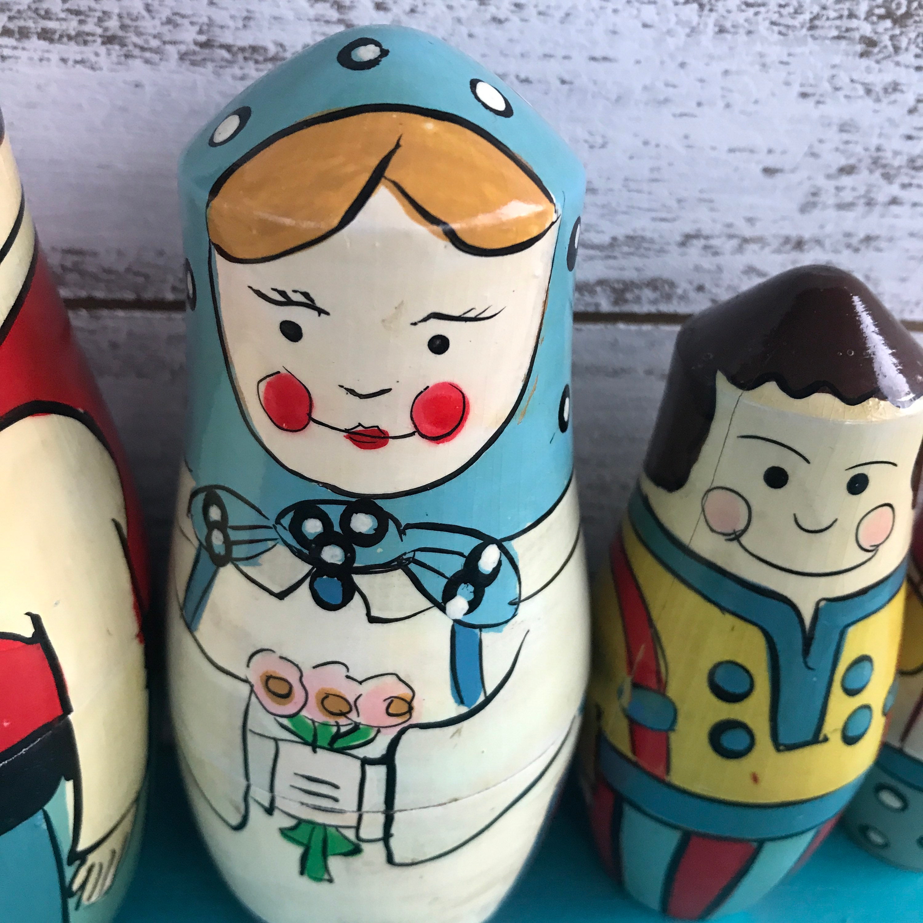 Adorable Vintage Wooden Nesting Dolls Etsy UK