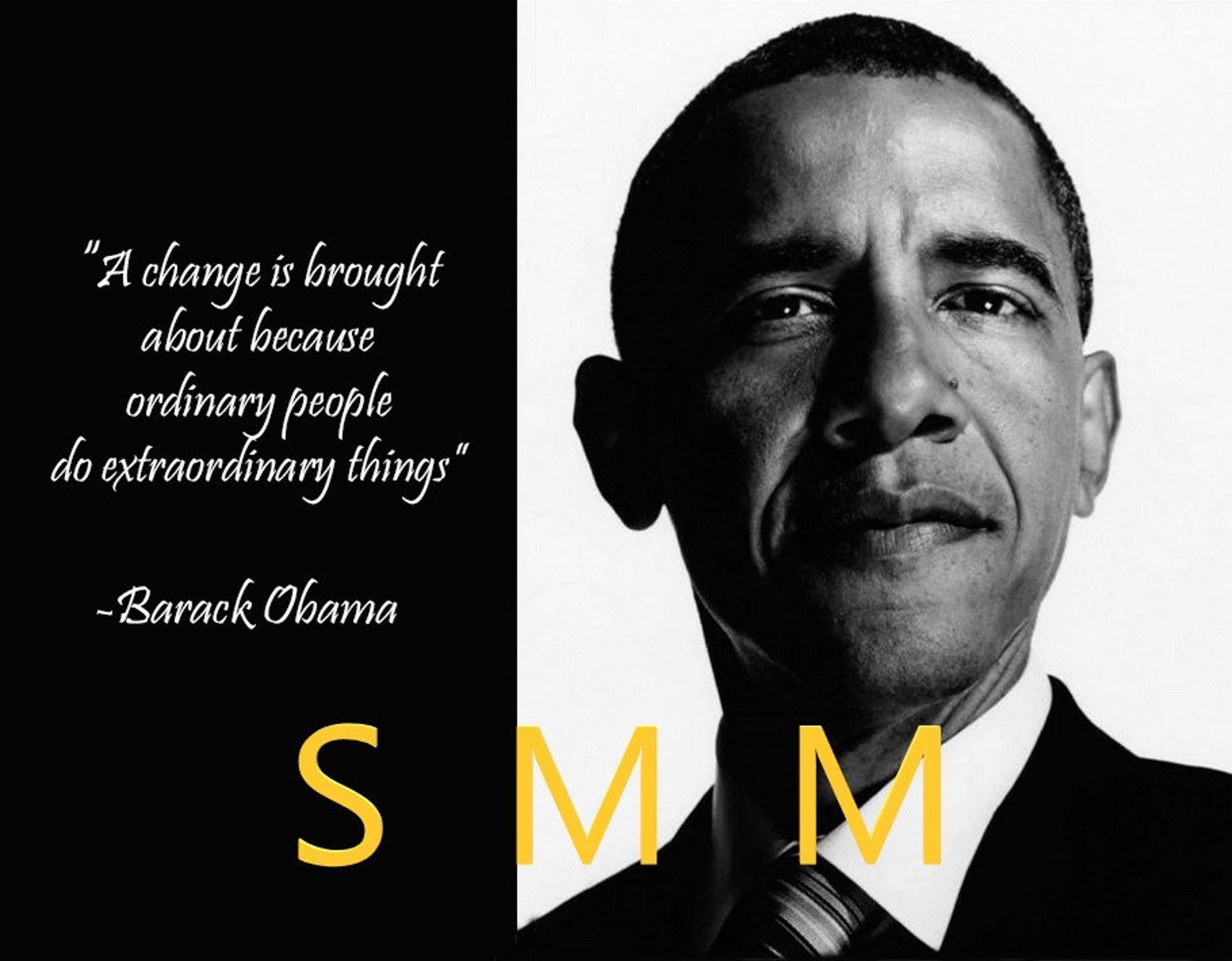 Barack Obama 8x10 Citation Photo Un changement est apporté