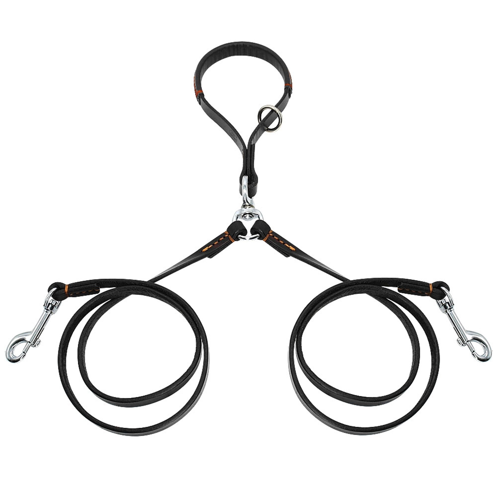 2 Ways Dog Leash Double Two Pet Leather Leads Notangle Coupler Etsy