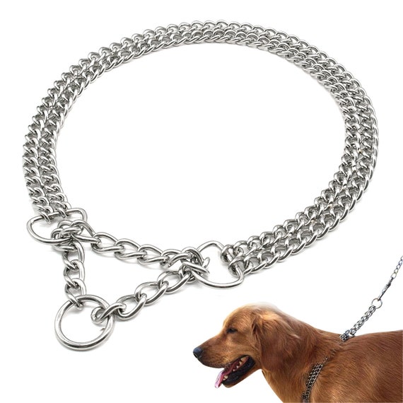 Hund Training Kette Pet Choke Kragen Doppel Reihe Metall kette Etsy