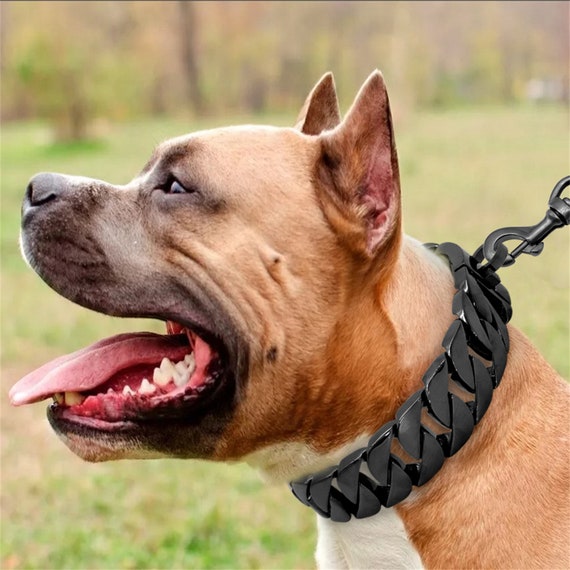 Strong Metal Dog Chain Collars Stainless Steel Pet Training Etsy
