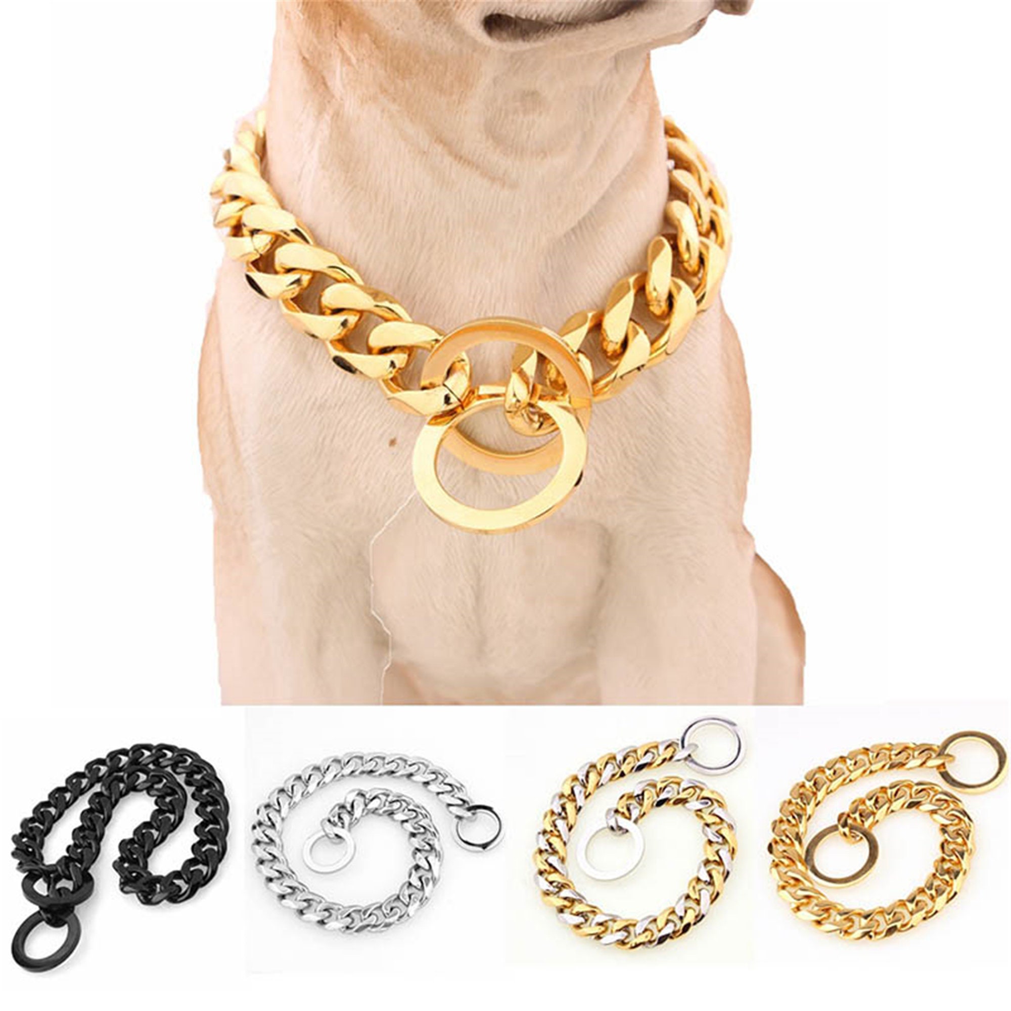 15mm Dog Stainless Steel Metal Chain Pet Training Collars Etsy