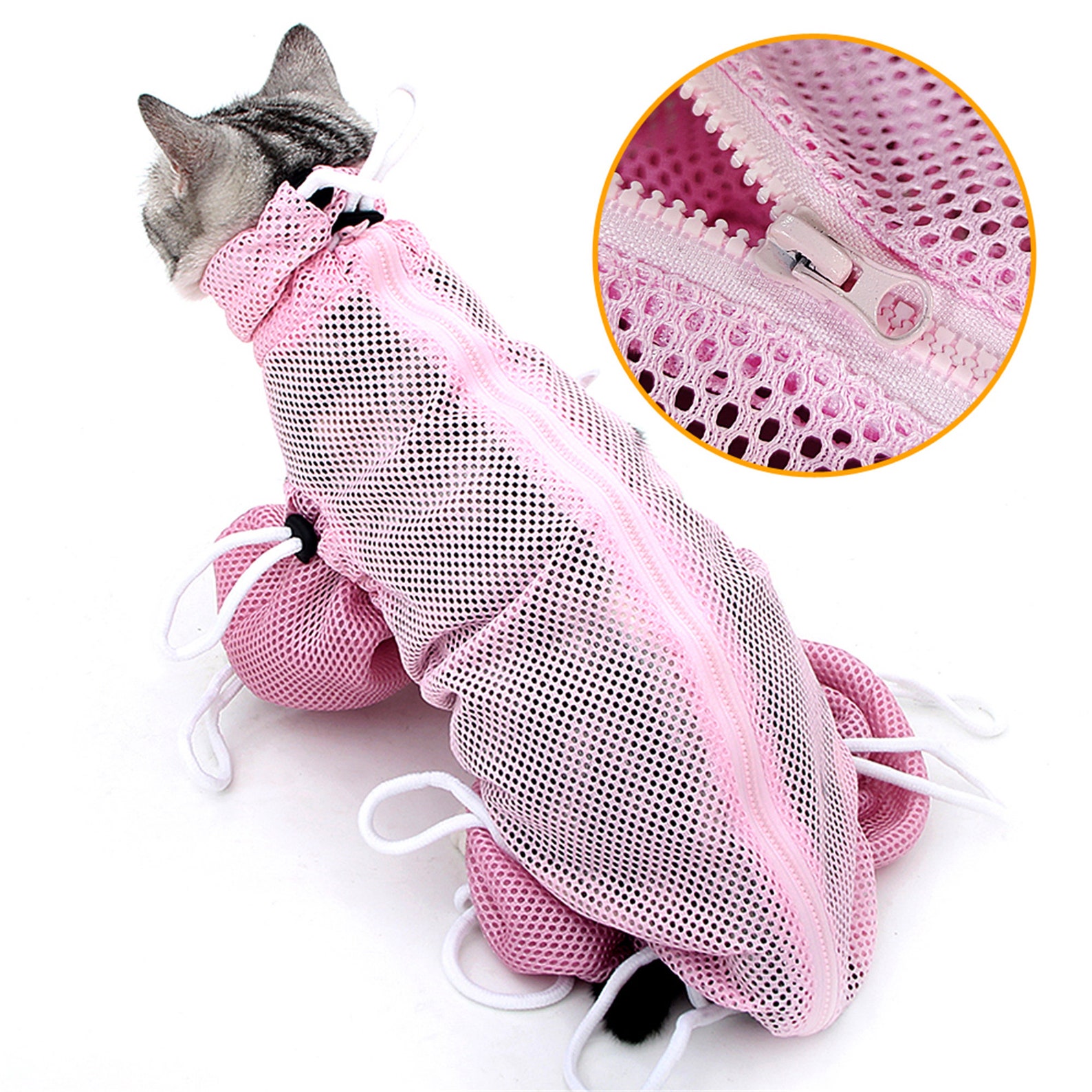 Mesh Cat Bathing Bag Cats Grooming Washing Bag Cat Bath Shower Etsy