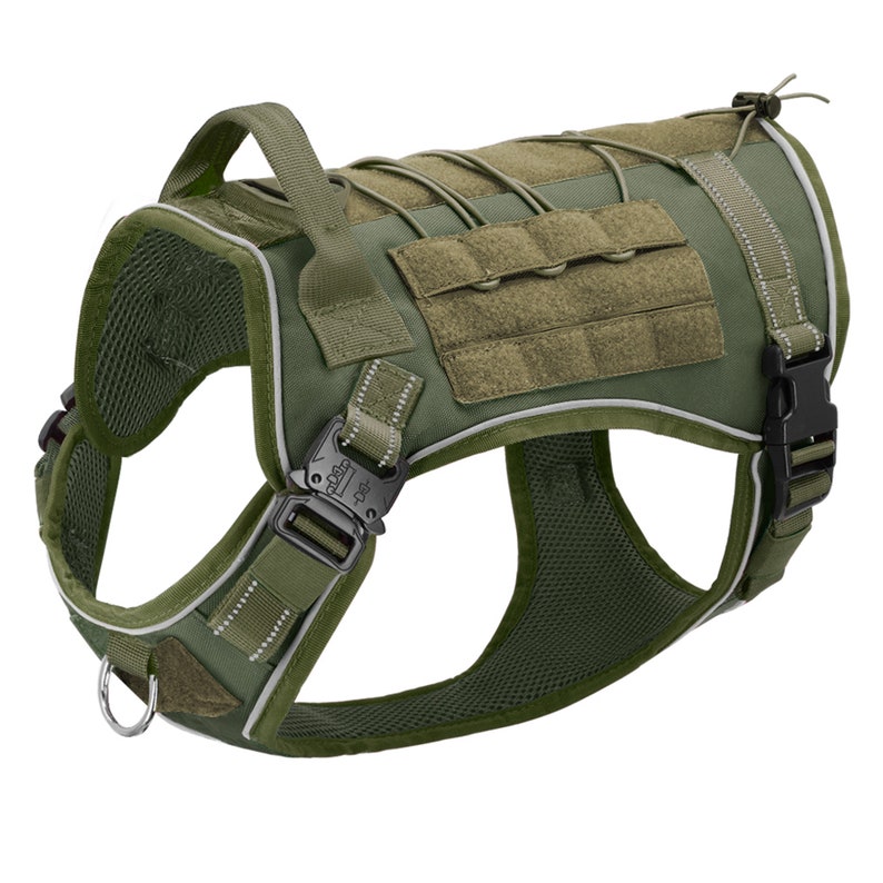 Durable Pet Dog Tactical Military Harness Reflective Large Dogs Vest Harness For Working Dog Training Travel With Handle