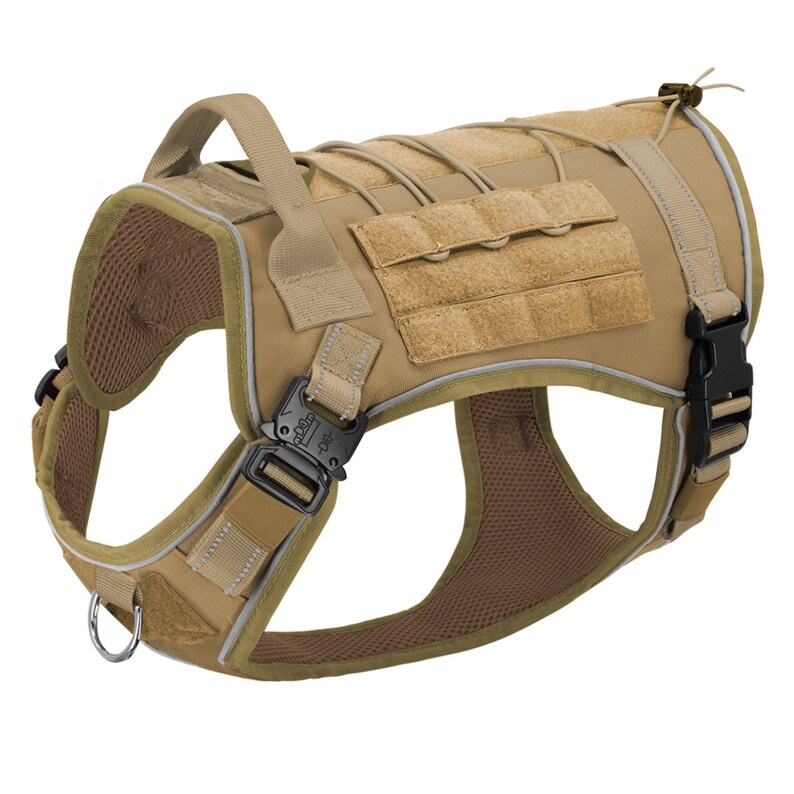 Durable Pet Dog Tactical Military Harness Reflective Large Dogs Vest Harness For Working Dog Training Travel With Handle