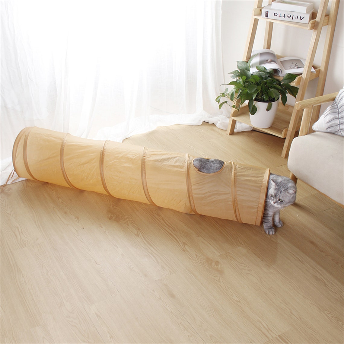 Pet Cat Tunnel Bed With Mat Collapsible 2 Way Tube with Etsy