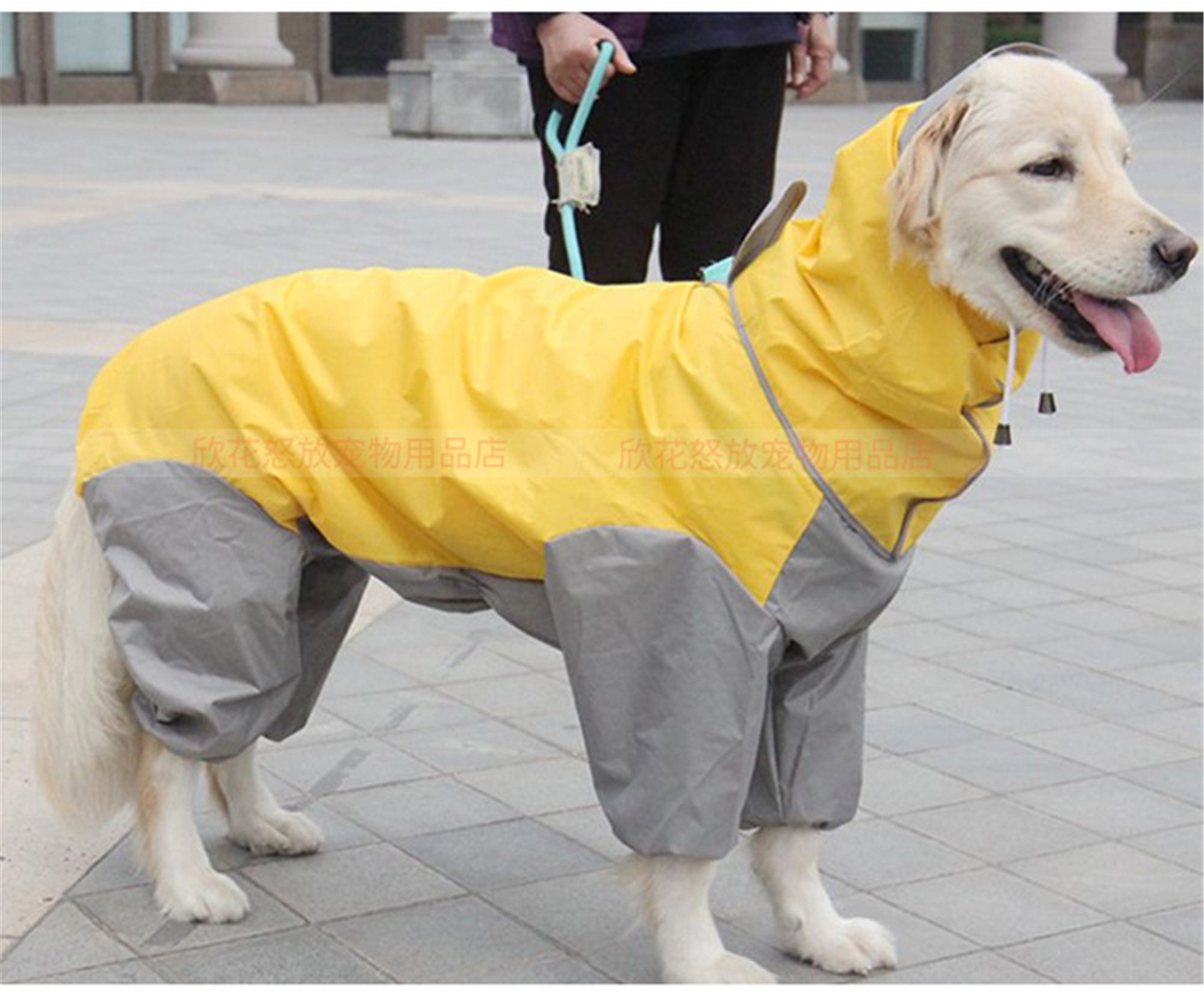 Large Dog Raincoat Clothes Waterproof Rain Jumpsuit For Big Etsy