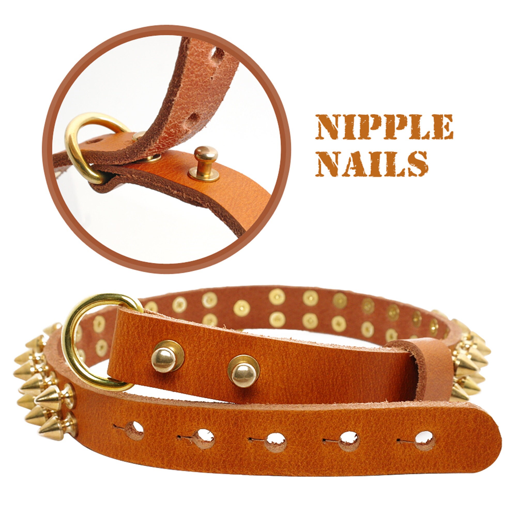 Fashion Studded Dog Collar Genuine Leather Pet Dog Collars Etsy